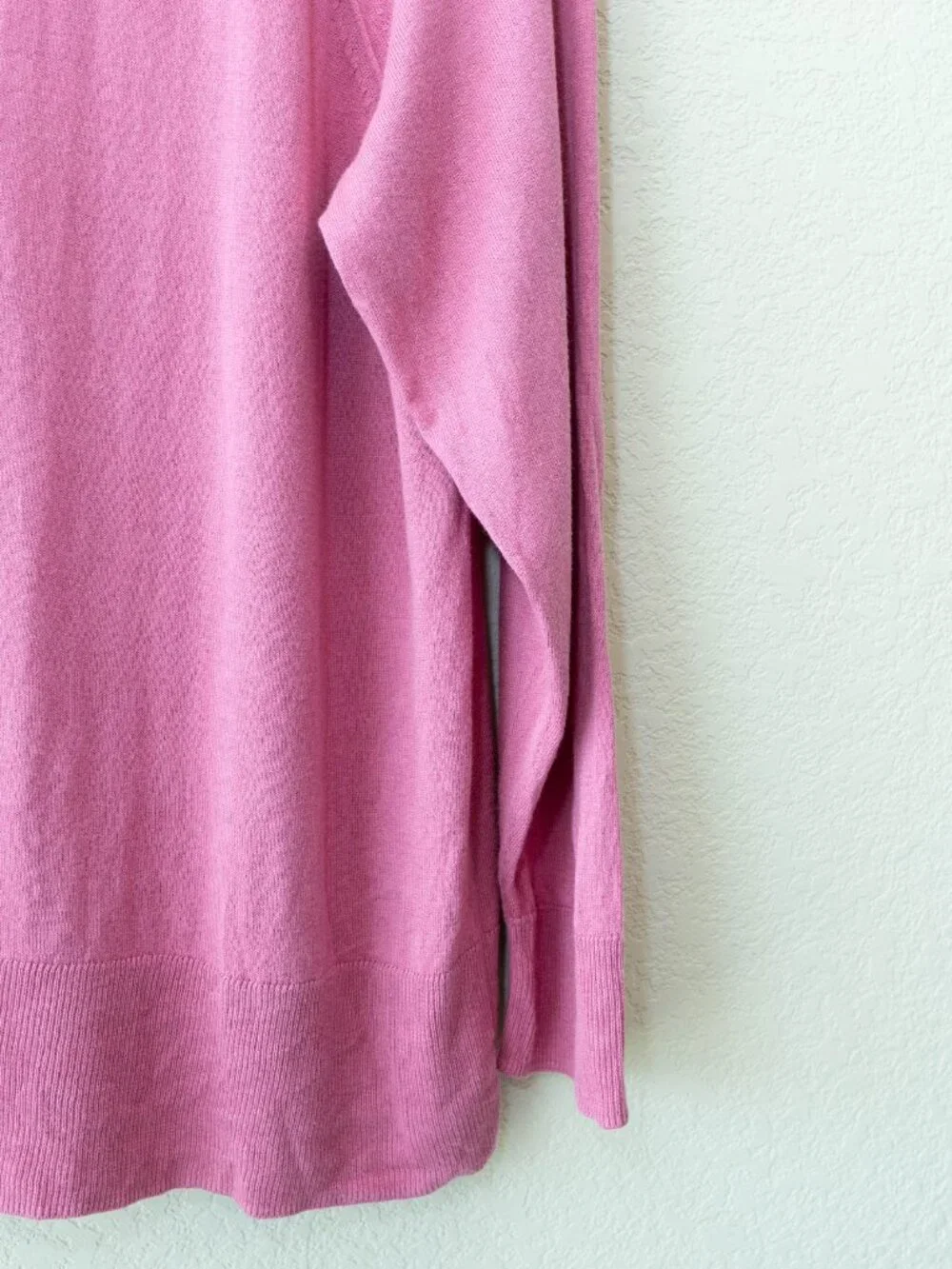 J Jill Cotton Silk Sweater XL Pink V Neck Lightweight Tunic Soft Relaxed Womens - Picture 12 of 12